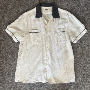 Taylor Stitch White Shirt with Black Accents